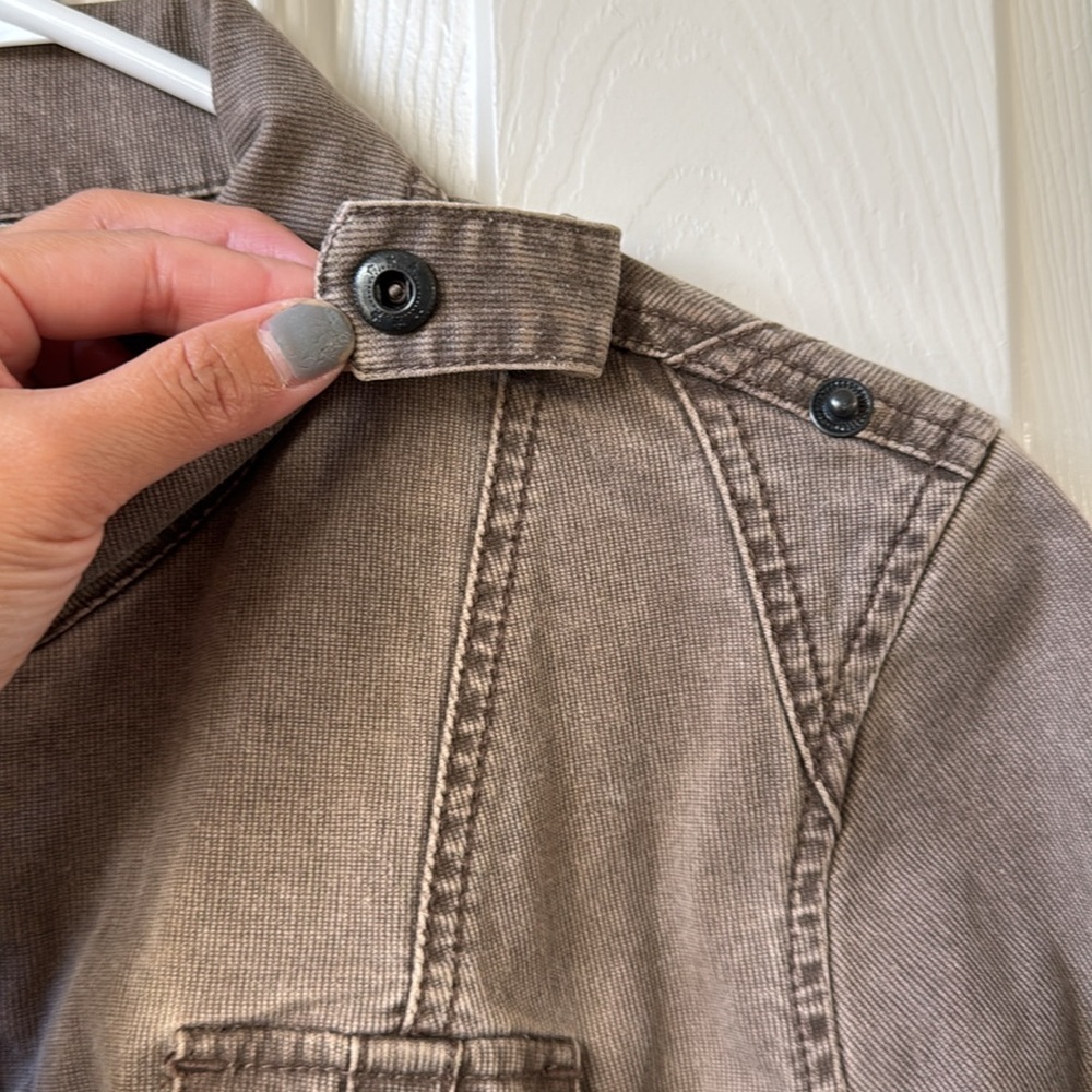Fox Classic Racing Jean Jacket crop Frosty Taupe Medium two way zip - Picture 7 of 16